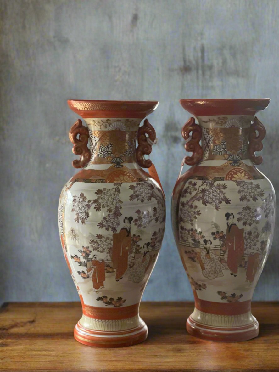 Pair Vintage Oriental Vases