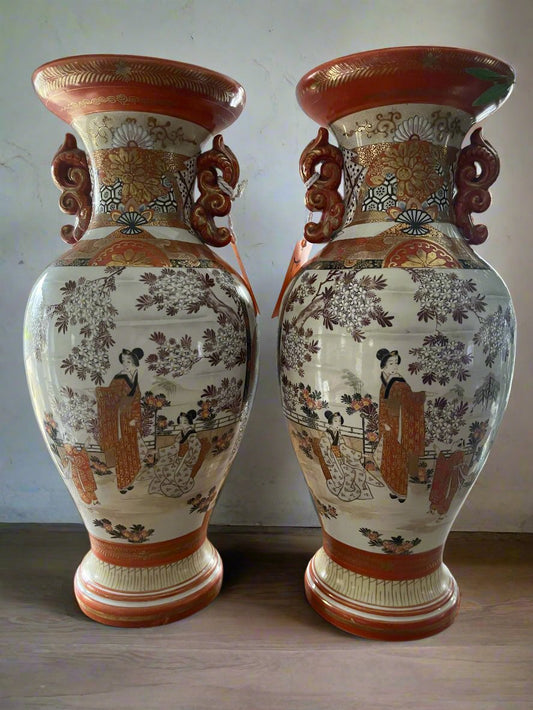 Pair Vintage Oriental Vases