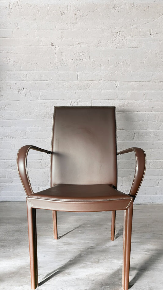 Calligaris Italian Leather Wrapped Chair