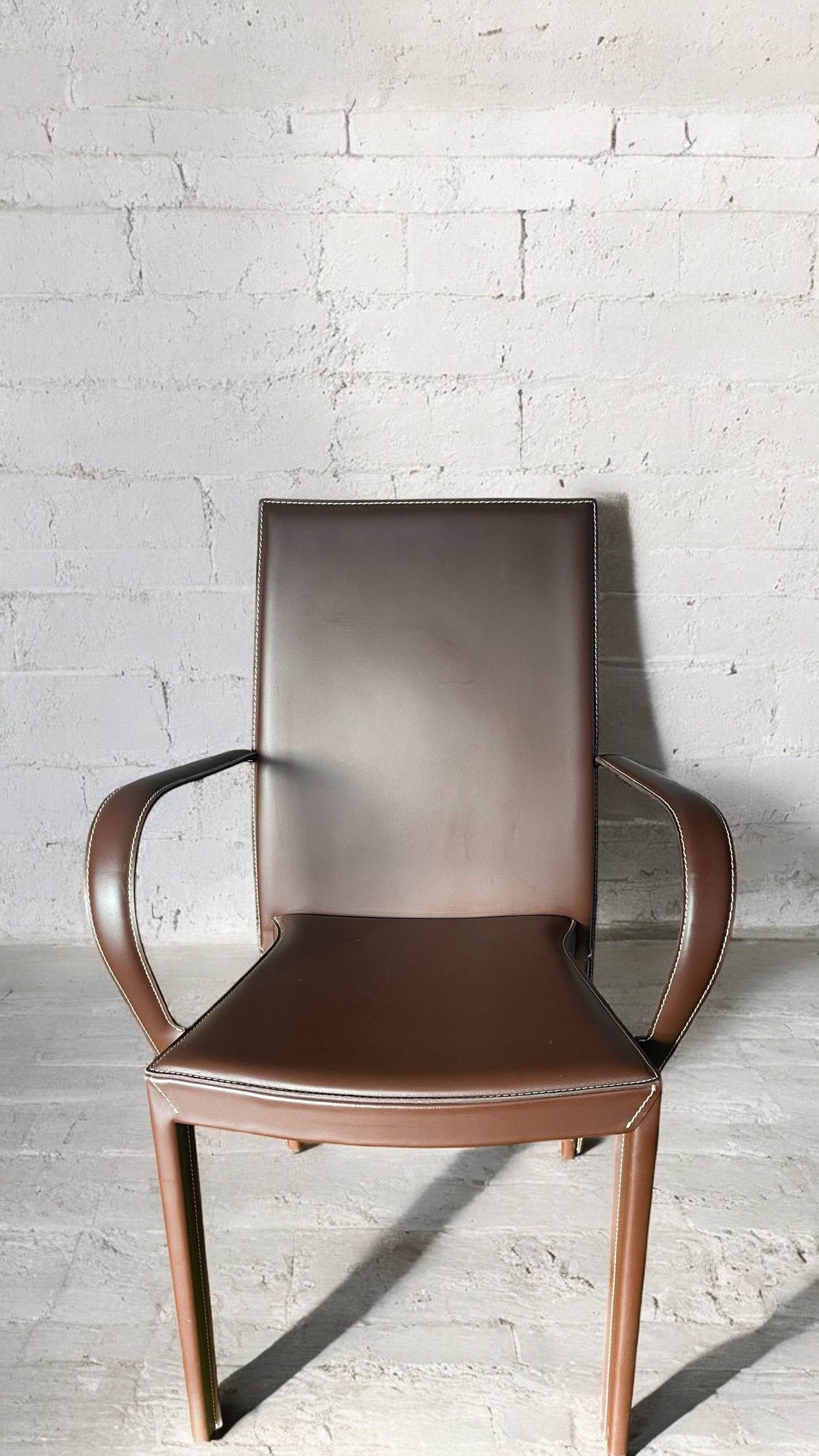 Calligaris Italian Leather Wrapped Chair