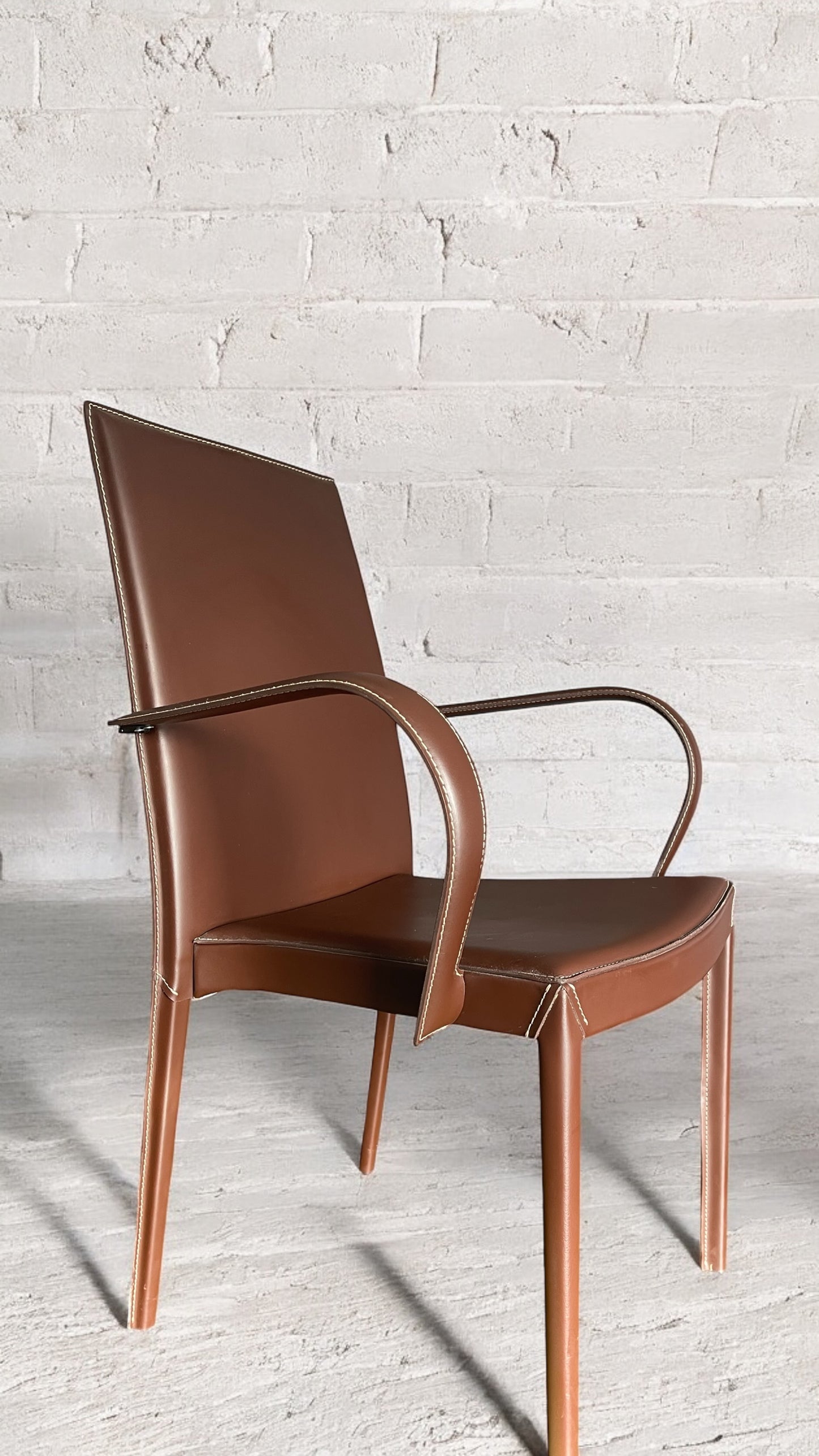 Calligaris Italian Leather Wrapped Chair