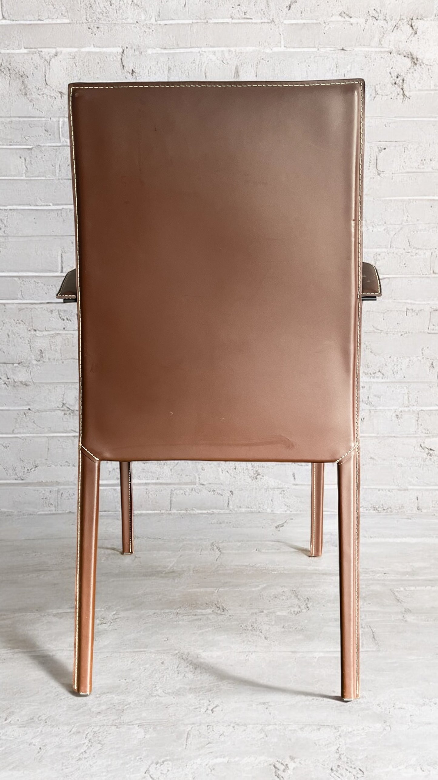 Calligaris Italian Leather Wrapped Chair