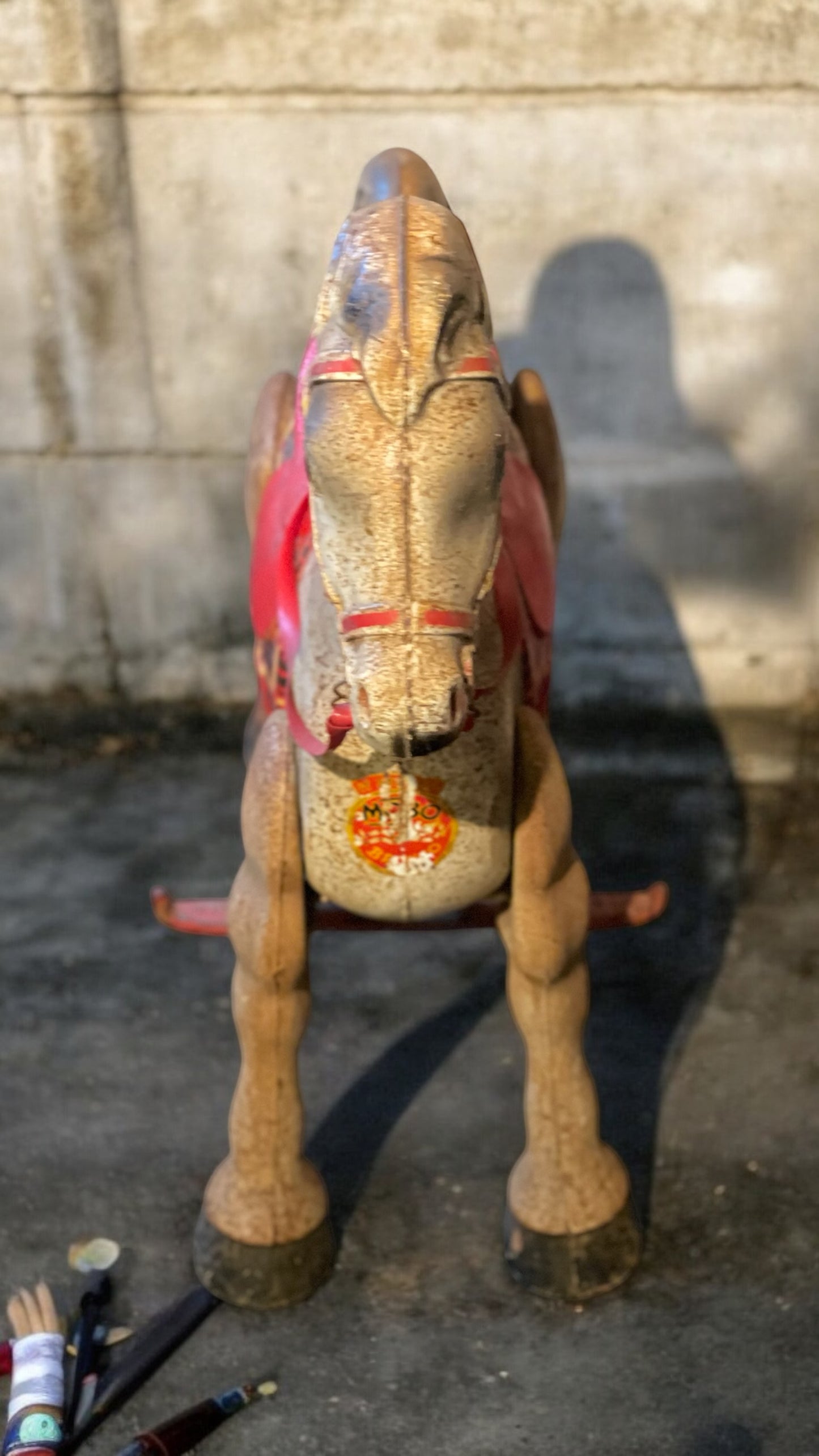 1950’s Mobo Articulated Horse in painted sheet metal