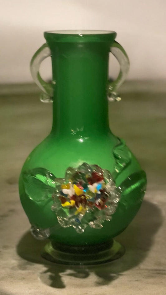 Murano 70’s Bright Green Coloured Vase