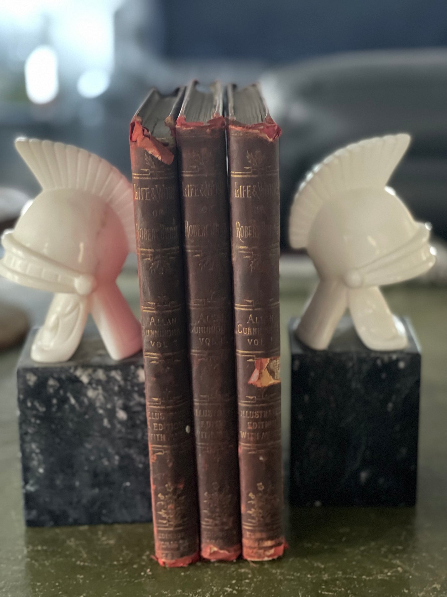 Vintage Italian Roman Trojan Helmet Bookends