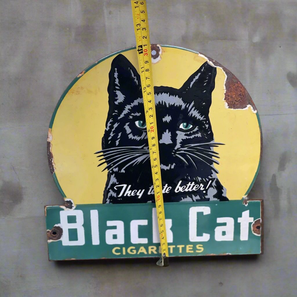 Black Cat Cigarettes Enamel Sign