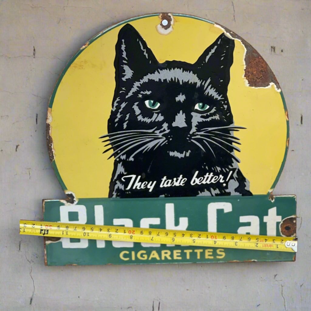 Black Cat Cigarettes Enamel Sign