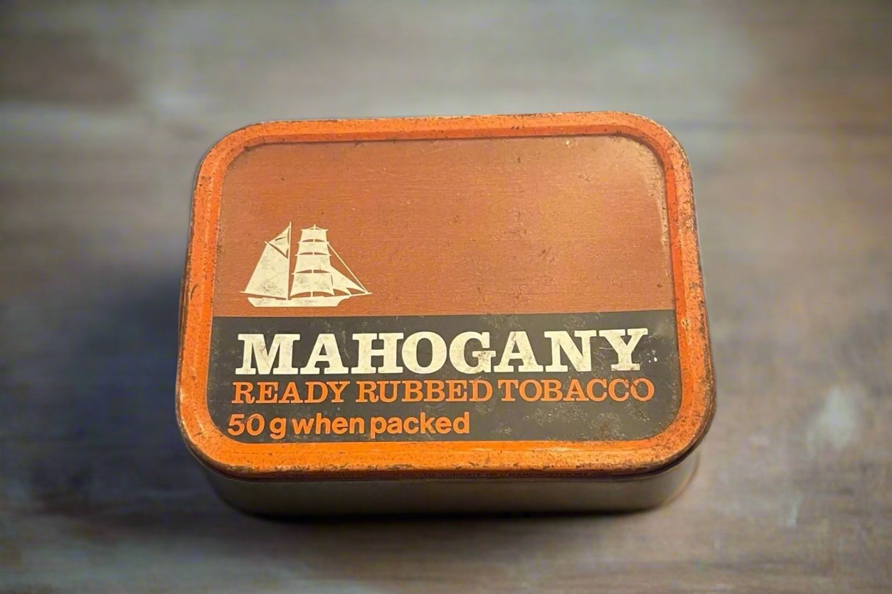 Vintage Mahogany Tobacco Tin