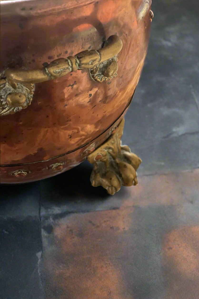 Arts & Crafts Copper and Brass Cauldron