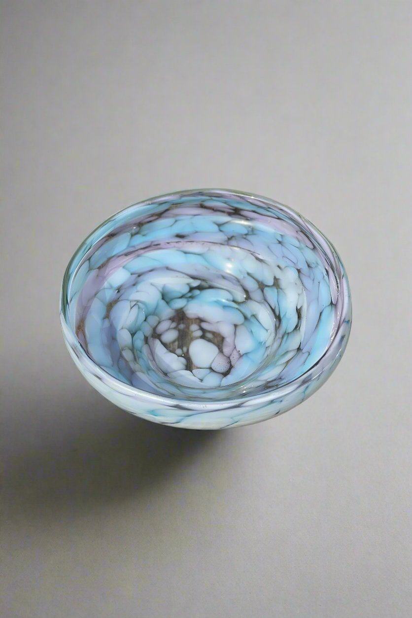 Retro Glam Hand Blown Glass Bowl