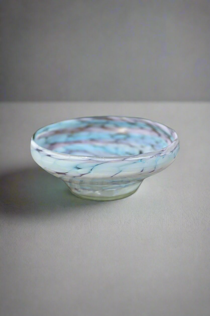 Retro Glam Hand Blown Glass Bowl