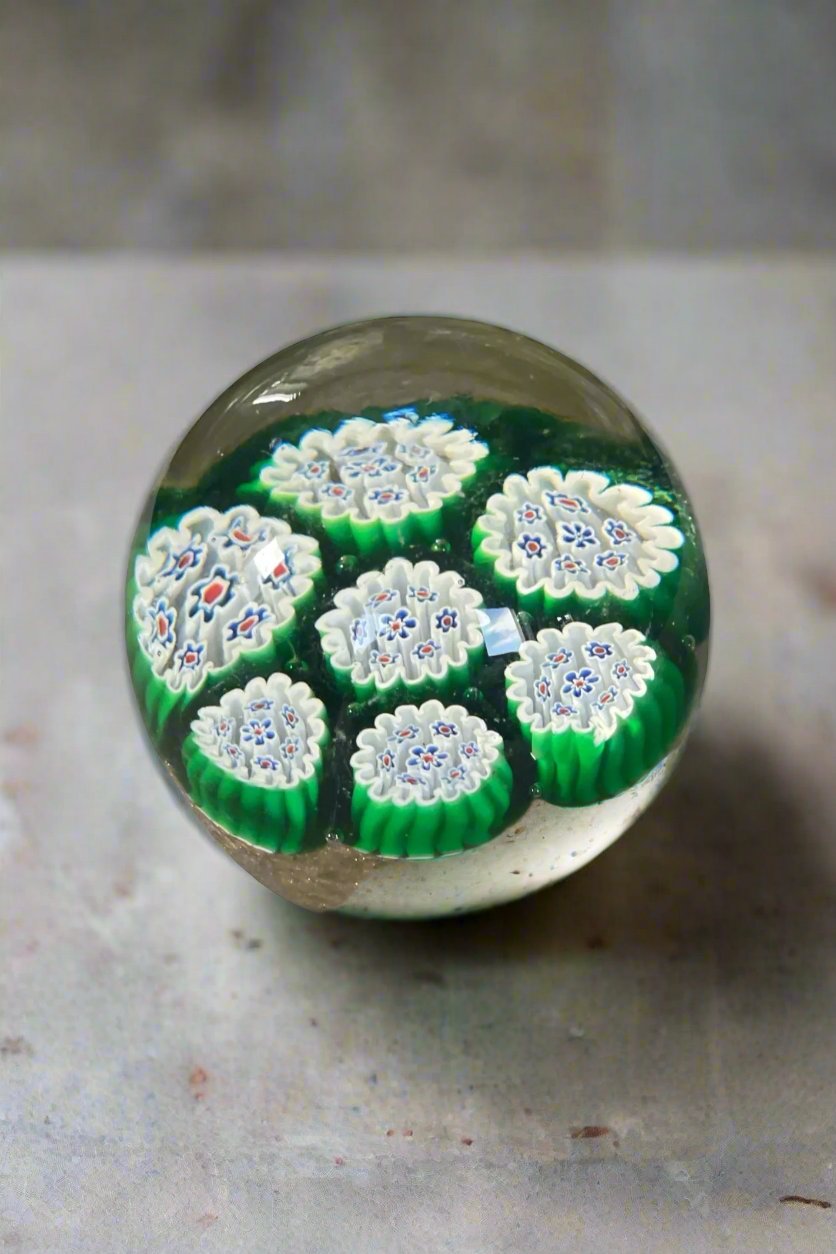 Murano Paperweight Millefiori Flowers