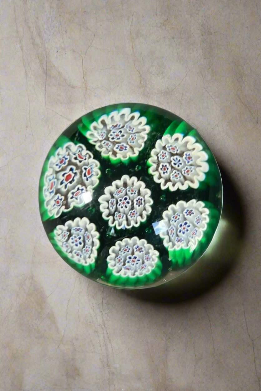 Murano Paperweight Millefiori Flowers