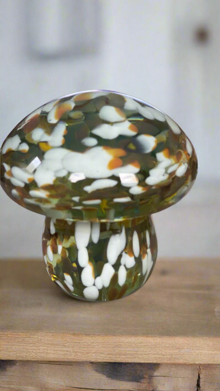 Glass Mushroom Paperweight