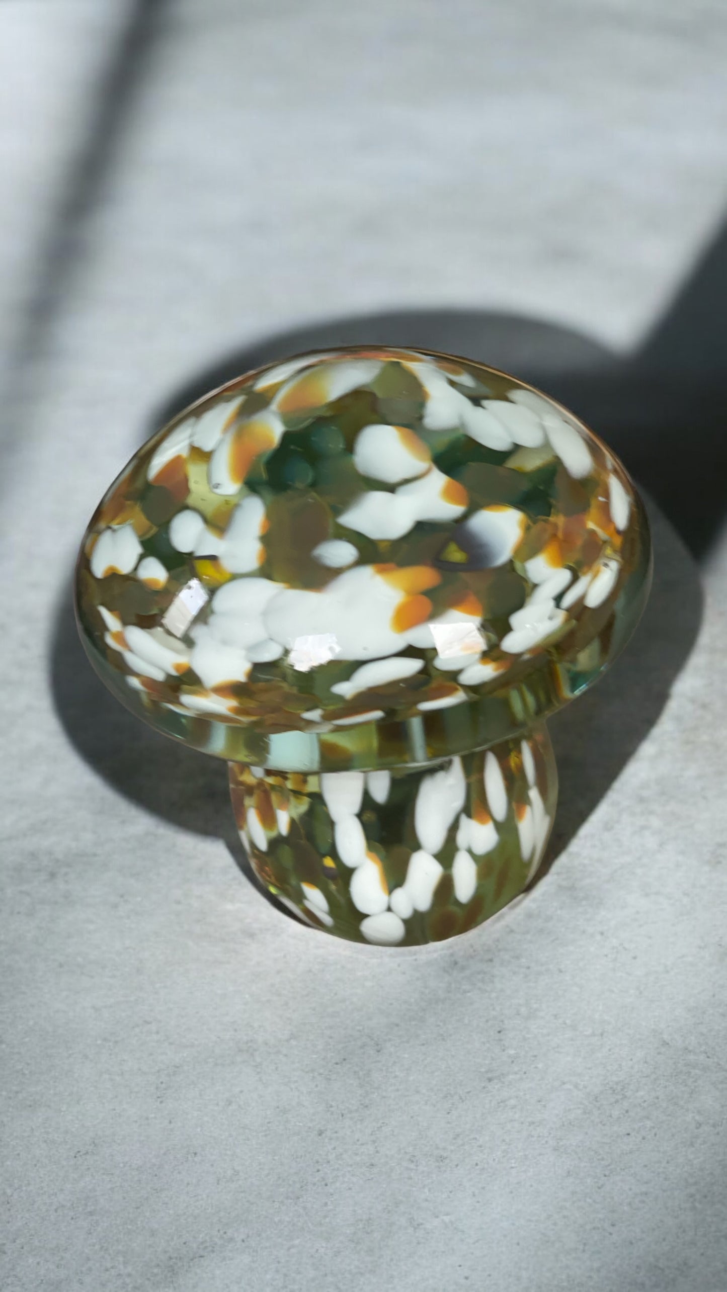 Glass Mushroom Paperweight