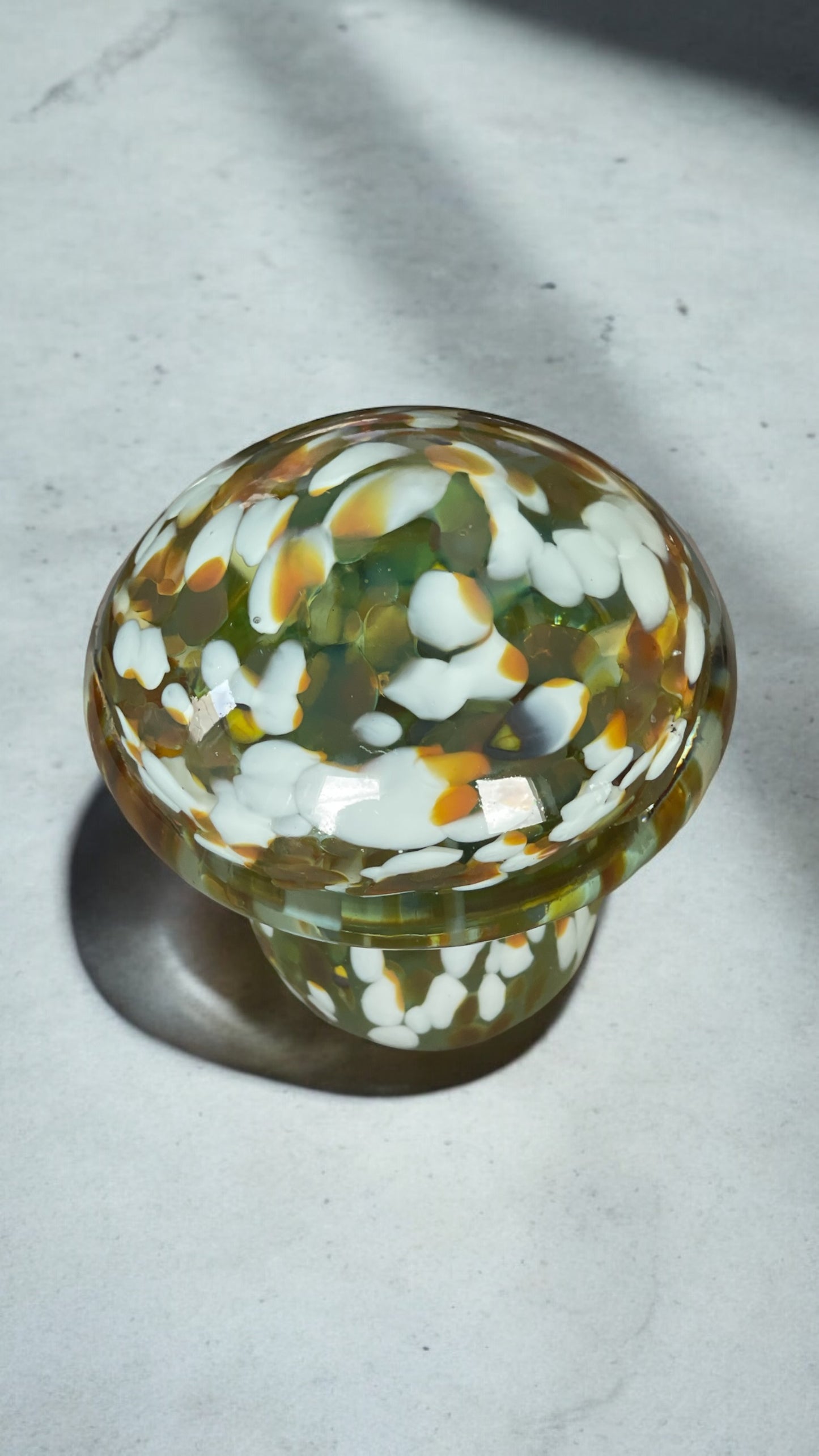 Glass Mushroom Paperweight